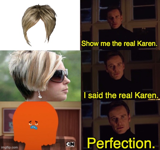 This lady was a Karen before it was a thing | Show me the real Karen. I said the real Karen. Perfection. | image tagged in perfection,karen,the amazing world of gumball,gumball,cartoon network,stop reading the tags | made w/ Imgflip meme maker
