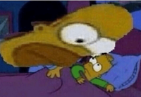 High Quality Homer staring at bart Blank Meme Template