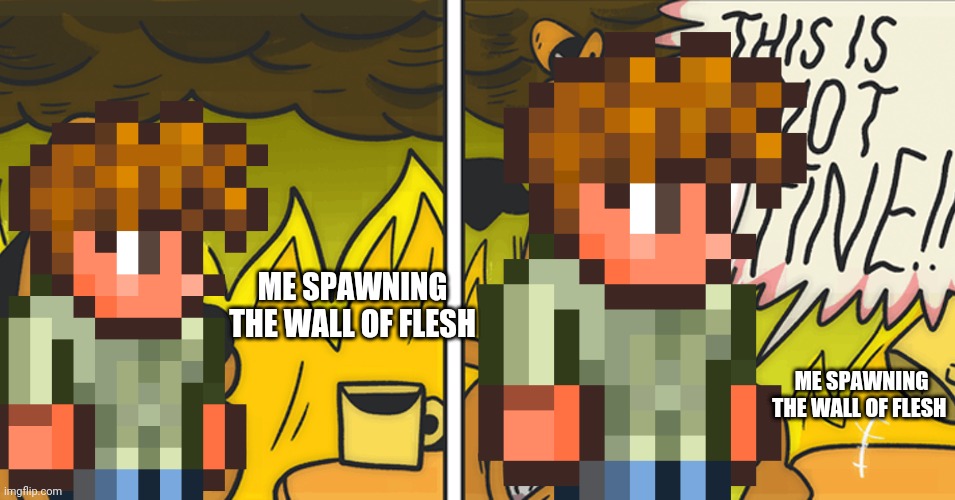 ME SPAWNING THE WALL OF FLESH; ME SPAWNING THE WALL OF FLESH | made w/ Imgflip meme maker
