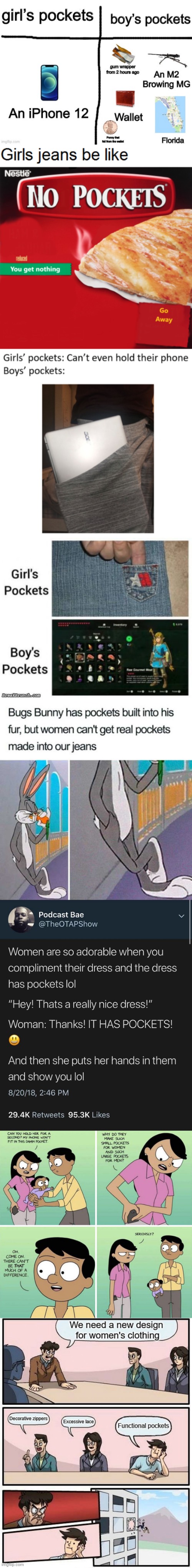 Saw this meme today and it triggered me | image tagged in women's pockets,men's pockets,triggered,runway fashion | made w/ Imgflip meme maker