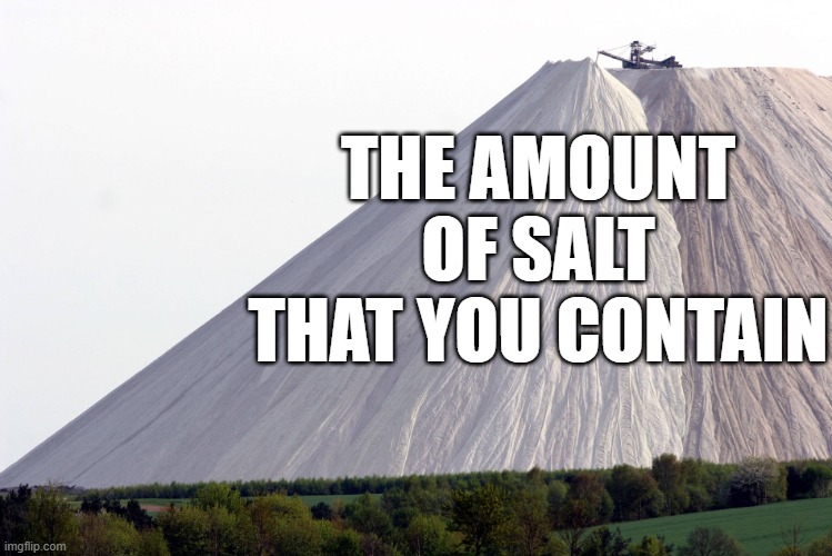 High Quality the amount of salt that you contain Blank Meme Template