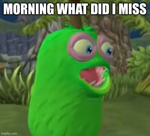 Furcorn Pog | MORNING WHAT DID I MISS | image tagged in furcorn pog | made w/ Imgflip meme maker