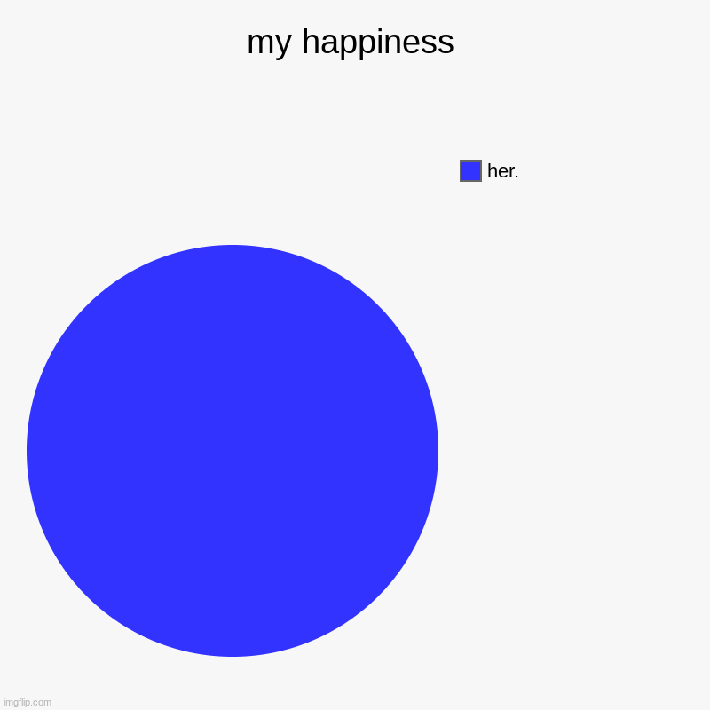 im in loooooove | my happiness | her. | image tagged in charts,pie charts | made w/ Imgflip chart maker