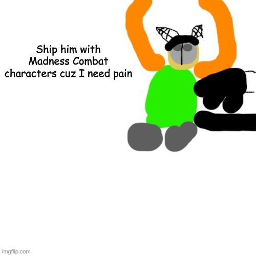 Carlos but tiky | Ship him with Madness Combat characters cuz I need pain | image tagged in carlos but tiky | made w/ Imgflip meme maker