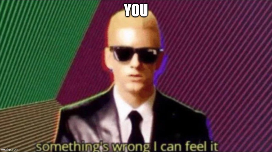 something's wrong i can feel it | YOU | image tagged in something's wrong i can feel it | made w/ Imgflip meme maker