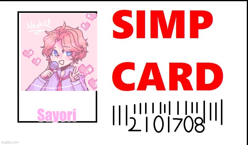 >:3 | Sayori | image tagged in simp card | made w/ Imgflip meme maker