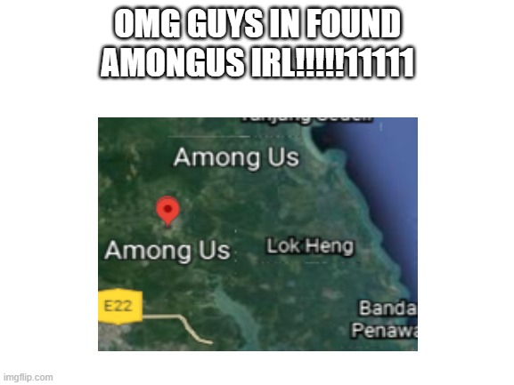 OMG GUYS | OMG GUYS IN FOUND AMONGUS IRL!!!!!11111 | image tagged in amongus | made w/ Imgflip meme maker