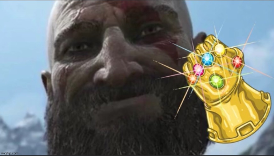 Kratos with an infinity gauntlet | image tagged in disney killed star wars,star wars kills disney | made w/ Imgflip meme maker