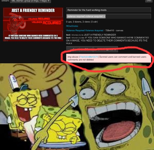 image tagged in hysterical spongbob laughter | made w/ Imgflip meme maker