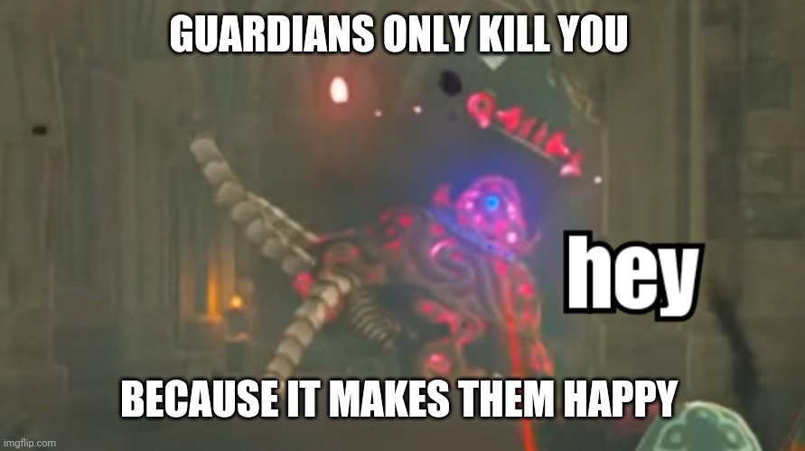Guardian hey | GUARDIANS ONLY KILL YOU; BECAUSE IT MAKES THEM HAPPY | image tagged in guardian hey | made w/ Imgflip meme maker