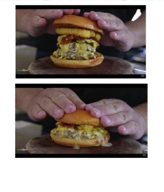 Burger being squeezed Blank Meme Template