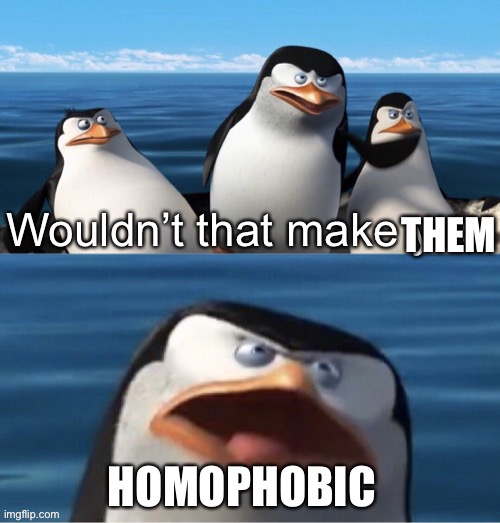 Wouldn’t that make you | HOMOPHOBIC THEM | image tagged in wouldn t that make you | made w/ Imgflip meme maker