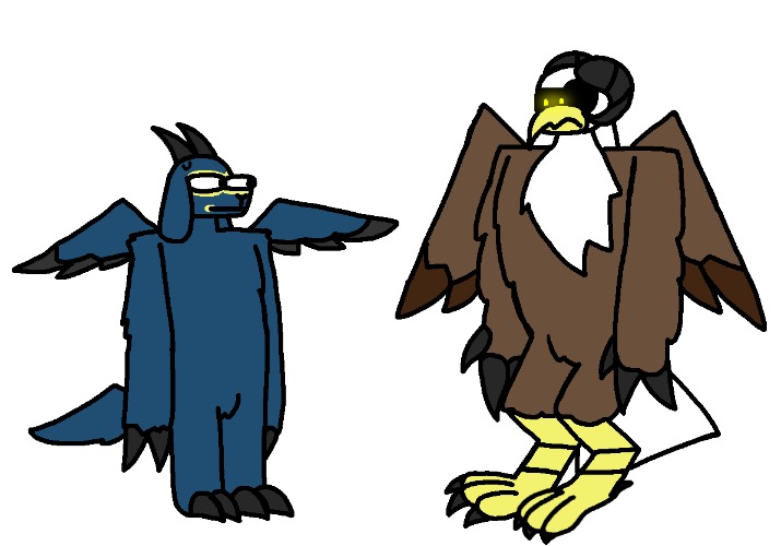 Which design be better tho? (the beaked one is the new design, the more goat than bird is the old one) | made w/ Imgflip meme maker