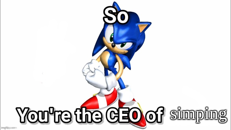 e | simping | image tagged in so you're the ceo of | made w/ Imgflip meme maker