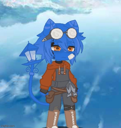 Fin, a engineer that works with another one of my ocs called devon | made w/ Imgflip meme maker