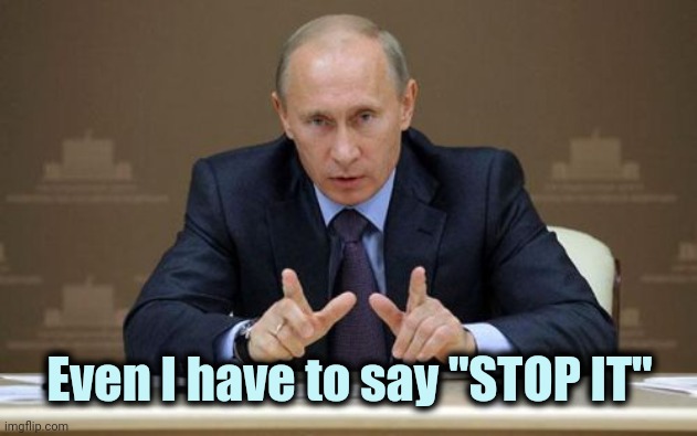 Vladimir Putin Meme | Even I have to say "STOP IT" | image tagged in memes,vladimir putin | made w/ Imgflip meme maker