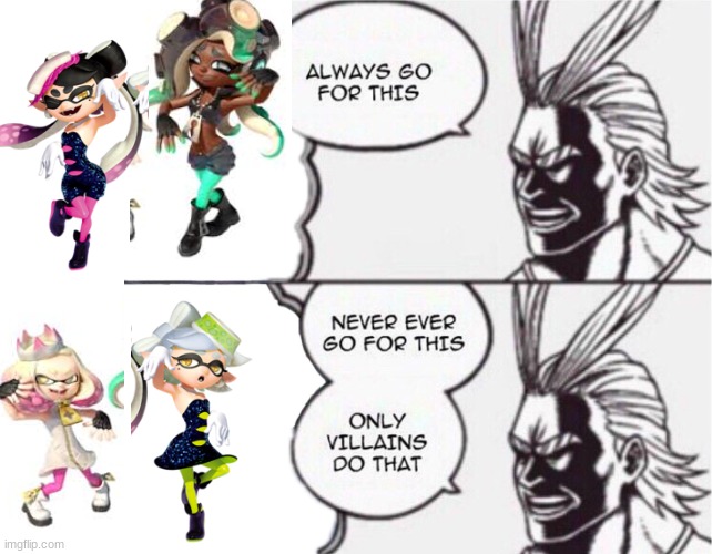 use this when it comes to choosing who the best idol is | image tagged in all might,splatoon | made w/ Imgflip meme maker