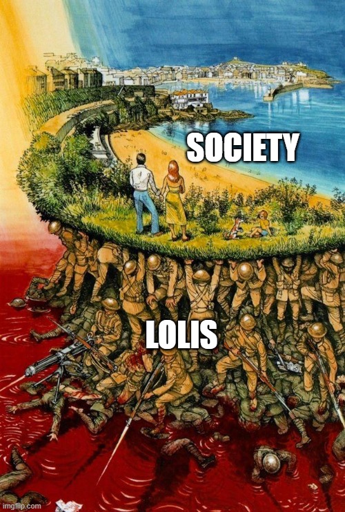 lolis *sigh* | SOCIETY; LOLIS | image tagged in loli | made w/ Imgflip meme maker