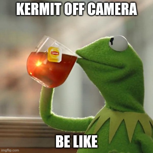 But That's None Of My Business | KERMIT OFF CAMERA; BE LIKE | image tagged in memes,but that's none of my business,kermit the frog | made w/ Imgflip meme maker