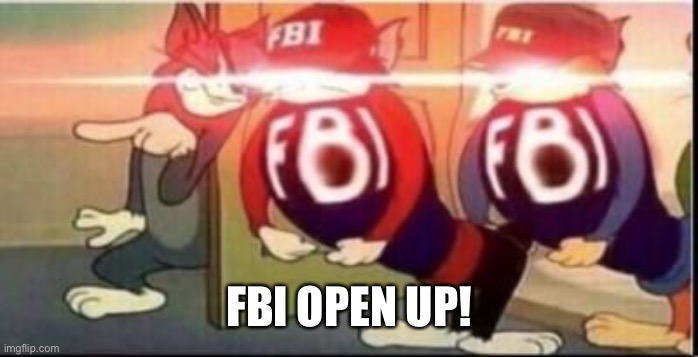 Tom sends fbi | FBI OPEN UP! | image tagged in tom sends fbi | made w/ Imgflip meme maker