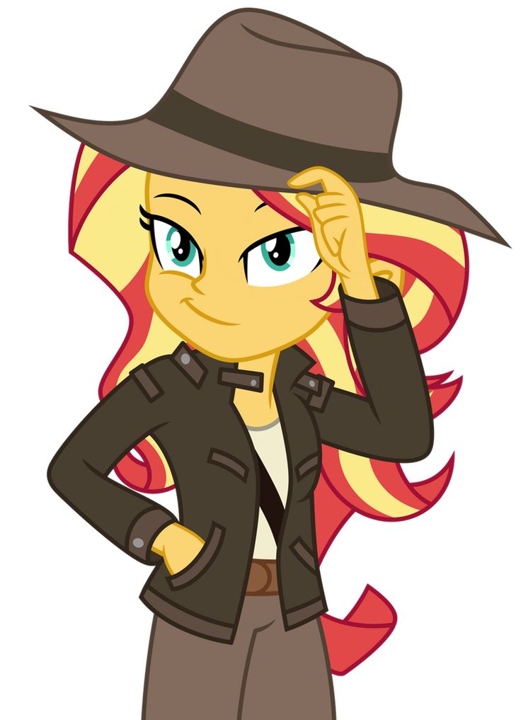 High Quality Sunset Shimmer in an Indiana Jones style outfit. Blank Meme Template