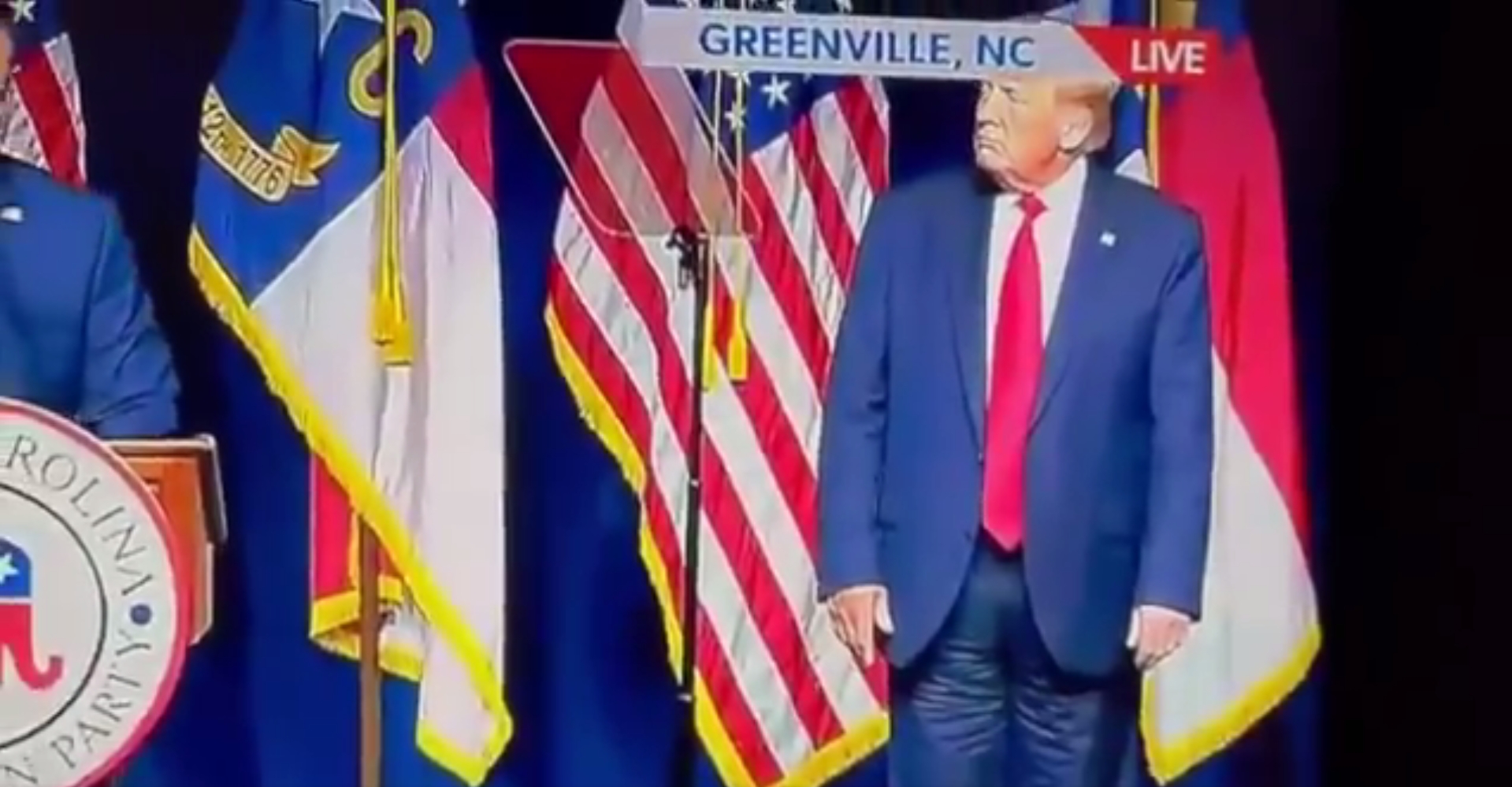 High Quality Trump North Carolina 6/21 pants on backwards? Blank Meme Template
