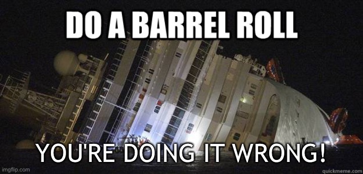 Do A Barrel Roll. You're doing it wrong! | YOU'RE DOING IT WRONG! | image tagged in do a barrel roll | made w/ Imgflip meme maker