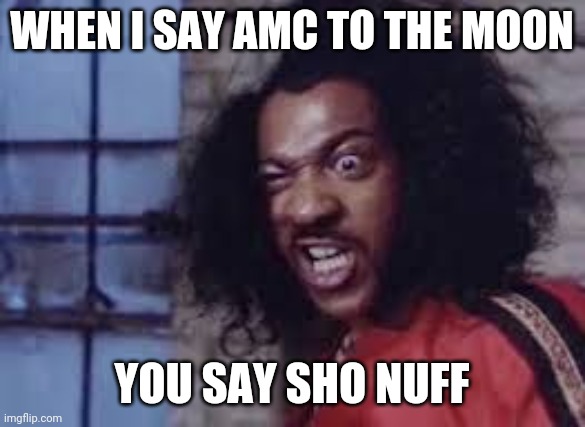 sho nuff | WHEN I SAY AMC TO THE MOON; YOU SAY SHO NUFF | image tagged in sho nuff | made w/ Imgflip meme maker