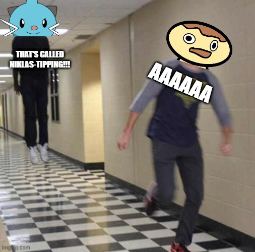 niklas tipping!!! | THAT'S CALLED NIKLAS-TIPPING!!! AAAAAA | image tagged in floating boy chasing running boy,dewott,niklas,mad niklas | made w/ Imgflip meme maker