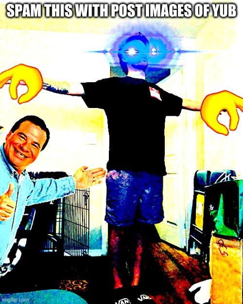 Yub hits a T-Pose | SPAM THIS WITH POST IMAGES OF YUB | image tagged in yub hits a t-pose | made w/ Imgflip meme maker