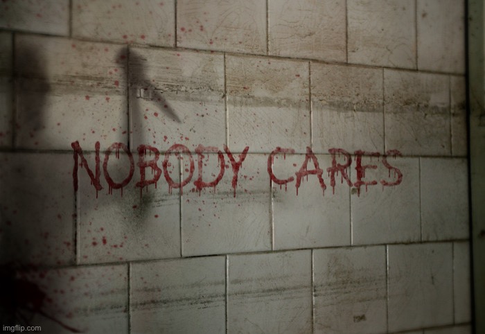 My template: no one cAres | image tagged in nobody bloody cares | made w/ Imgflip meme maker