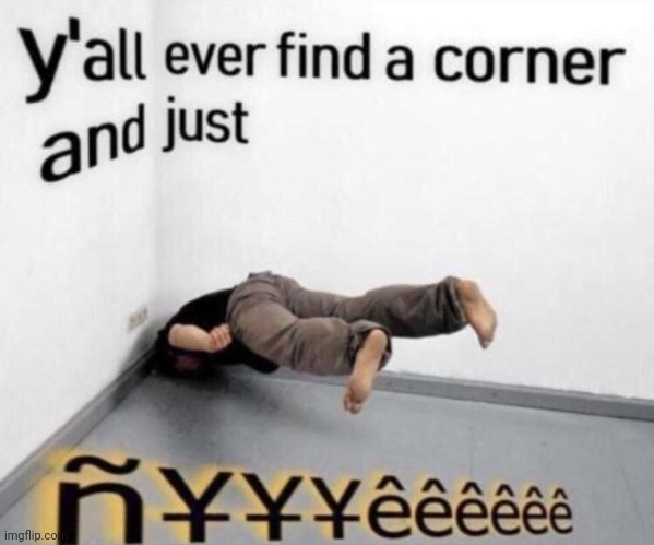y'all ever find a corner and just ñ¥¥¥êêêêêê | image tagged in y'all ever find a corner and just,allahu akbar,memes,new template | made w/ Imgflip meme maker