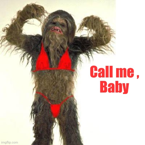 sexy wookie | Call me ,
Baby | image tagged in sexy wookie | made w/ Imgflip meme maker