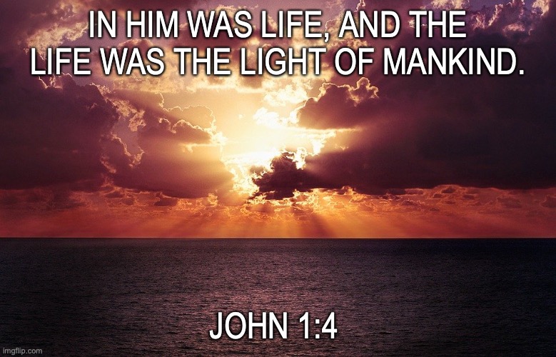 The Light of the World | IN HIM WAS LIFE, AND THE LIFE WAS THE LIGHT OF MANKIND. JOHN 1:4 | image tagged in the true light,glory,grace,truth | made w/ Imgflip meme maker