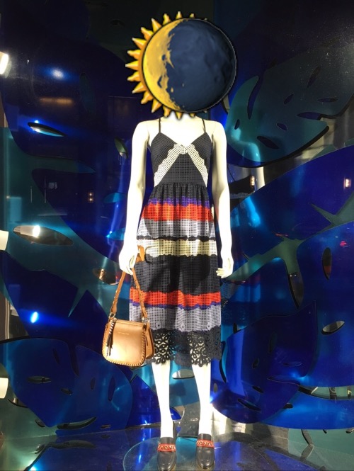 Solar Eclipse in a Sundress | 🌘; 🌞 | image tagged in fashion,window design,tommy hilfiger,solar eclipse,sun,sundress | made w/ Imgflip meme maker