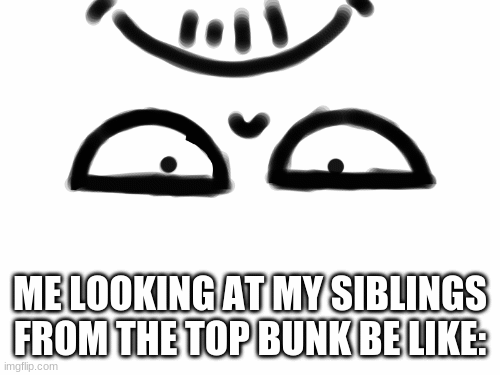 this is true tho | ME LOOKING AT MY SIBLINGS FROM THE TOP BUNK BE LIKE: | image tagged in gifs,siblings,why,ugggghhhh | made w/ Imgflip images-to-gif maker