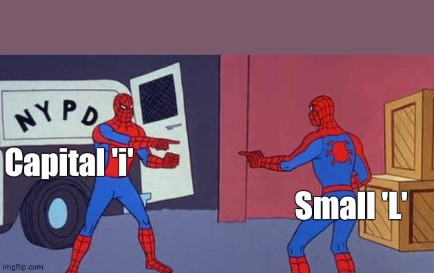 While conversation | Capital 'i'; Small 'L' | image tagged in spider man double | made w/ Imgflip meme maker