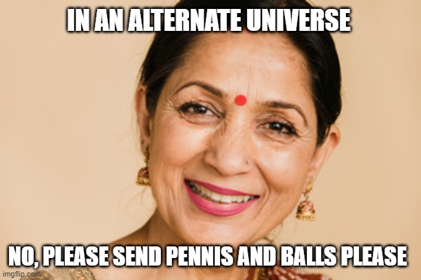 Not bobs and vagene | IN AN ALTERNATE UNIVERSE; NO, PLEASE SEND PENNIS AND BALLS PLEASE | image tagged in indian,india,the bobs | made w/ Imgflip meme maker