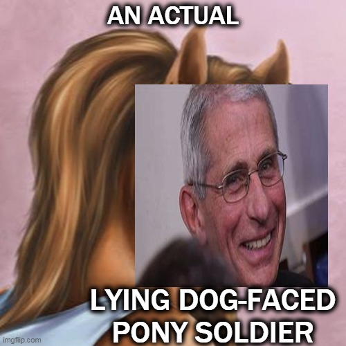 Fraud Fauci | AN ACTUAL; LYING DOG-FACED PONY SOLDIER | image tagged in politics,dr fauci,emails,liar | made w/ Imgflip meme maker