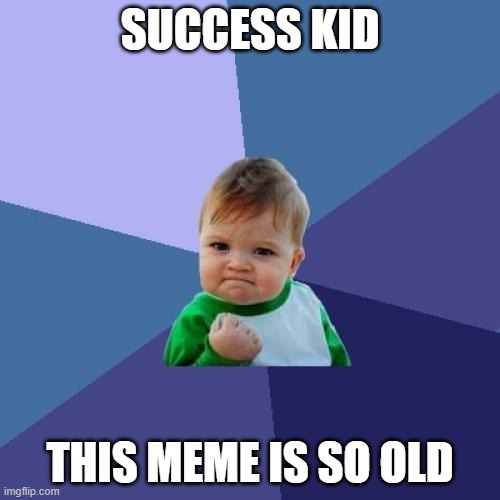 Success Kid Meme | SUCCESS KID; THIS MEME IS SO OLD | image tagged in memes,success kid | made w/ Imgflip meme maker