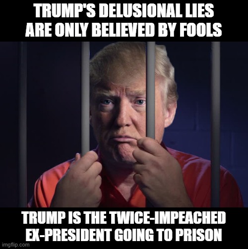 25,000+ Lies and Still Lying! | TRUMP'S DELUSIONAL LIES ARE ONLY BELIEVED BY FOOLS; TRUMP IS THE TWICE-IMPEACHED EX-PRESIDENT GOING TO PRISON | image tagged in the big lie,delusional,inssurection,commie,conman,criminal | made w/ Imgflip meme maker