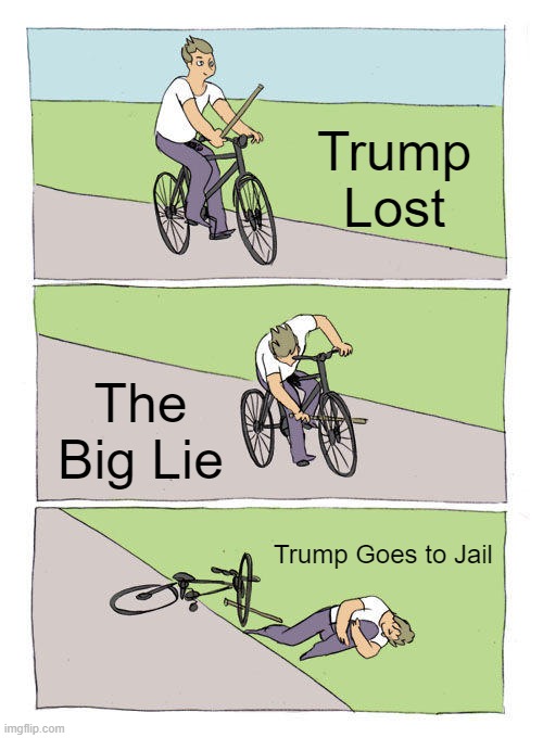 The Journey of a Delusional, Pathological, Lying, Psychopath | Trump Lost; The Big Lie; Trump Goes to Jail | image tagged in liar,conman,psychopath,criminal,the big lie,delusional | made w/ Imgflip meme maker