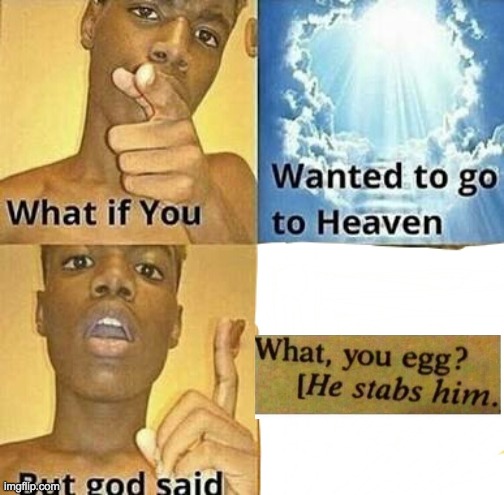 what the egg | image tagged in what if you wanted to go to heaven,egg,shakespeare | made w/ Imgflip meme maker