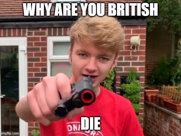 best meme ever | WHY ARE YOU BRITISH; DIE | image tagged in tommyinnit | made w/ Imgflip meme maker