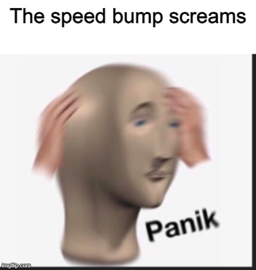 The speed bump screams | made w/ Imgflip meme maker
