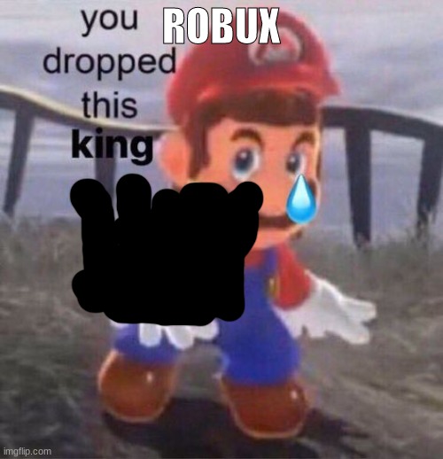 Mario you dropped this king | ROBUX | image tagged in mario you dropped this king | made w/ Imgflip meme maker