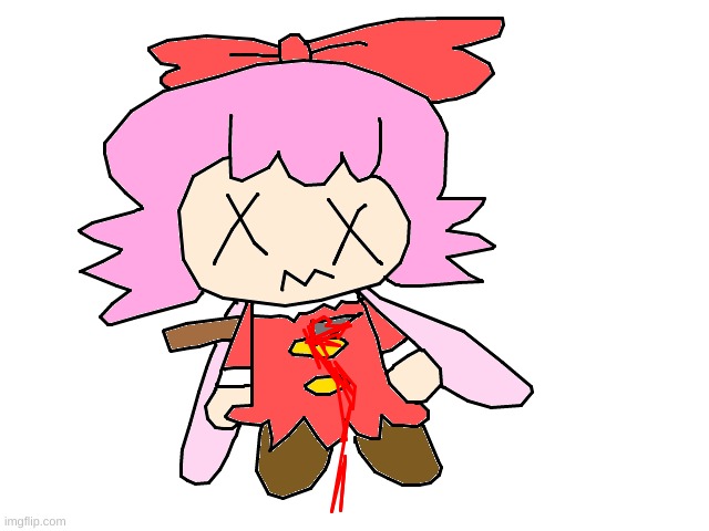 Ribbon gets stabbed LOL | image tagged in kirby,gore,funny,cute,death,artwork | made w/ Imgflip meme maker