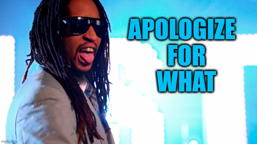Apologize for what | APOLOGIZE   FOR    WHAT | image tagged in lil jon | made w/ Imgflip meme maker