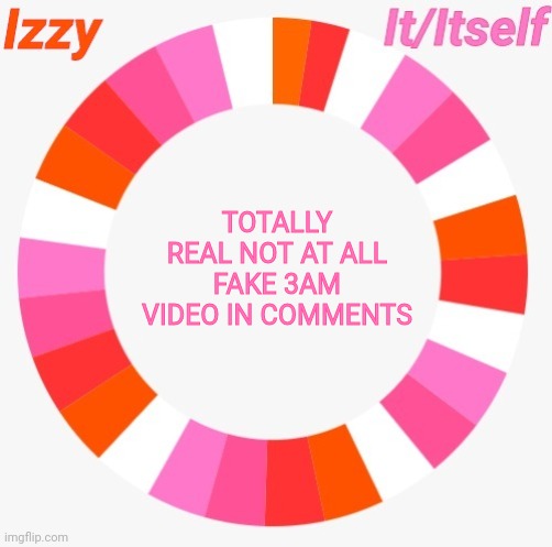 Izzy | TOTALLY REAL NOT AT ALL FAKE 3AM VIDEO IN COMMENTS | image tagged in izzy | made w/ Imgflip meme maker