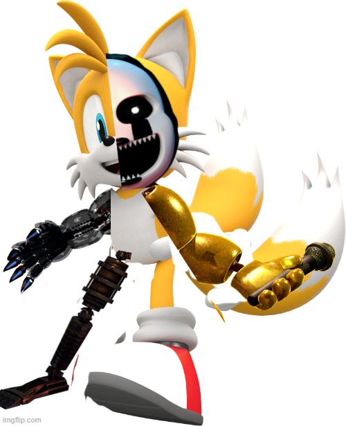 tails the animatronic fox | image tagged in tails,golden freddy,puppet,fnaf,five nights at freddy's,tails the fox | made w/ Imgflip meme maker